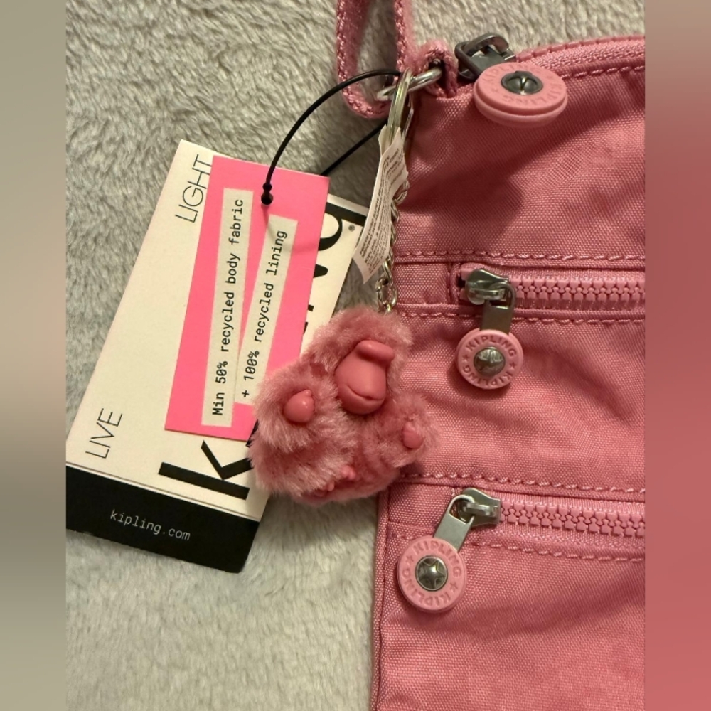 Kipling Pink Crossbody Bag - Lightweight Everyday Tote